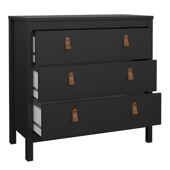 Droitwich Chest 3 Drawers in Matt Black | Chest of Drawers | Drawers 