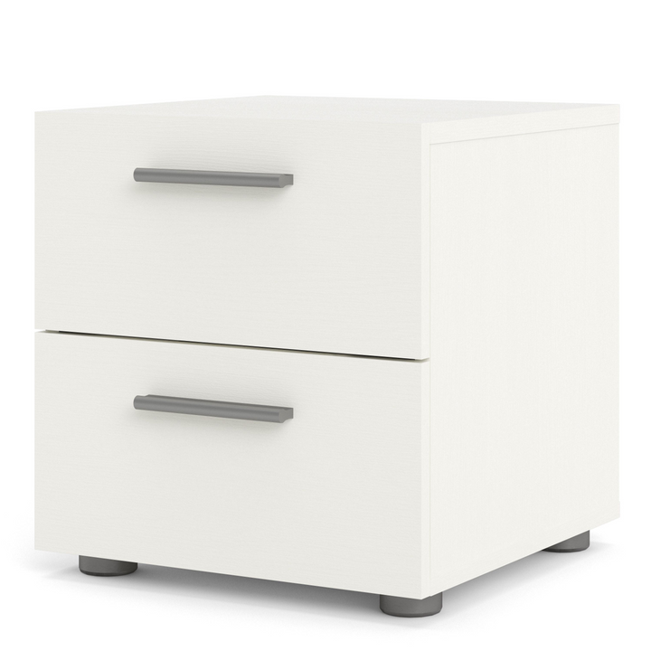 Ende Bedside 2 Drawers in White Woodgrain | Bedside Cabinet | Bedside Cabinets | Bedroom Cabinet