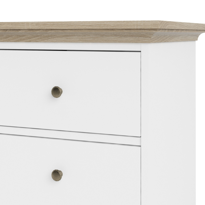 Solihull Chest of 4 Drawers in White and Oak | Chest of Drawers | Drawers 