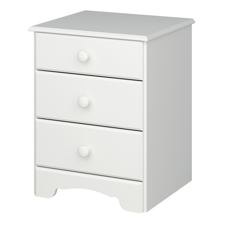 Bishop Bedside Table 3 Drawers in White | Bedside Cabinet | Bedside Cabinets | Bedroom Cabinet