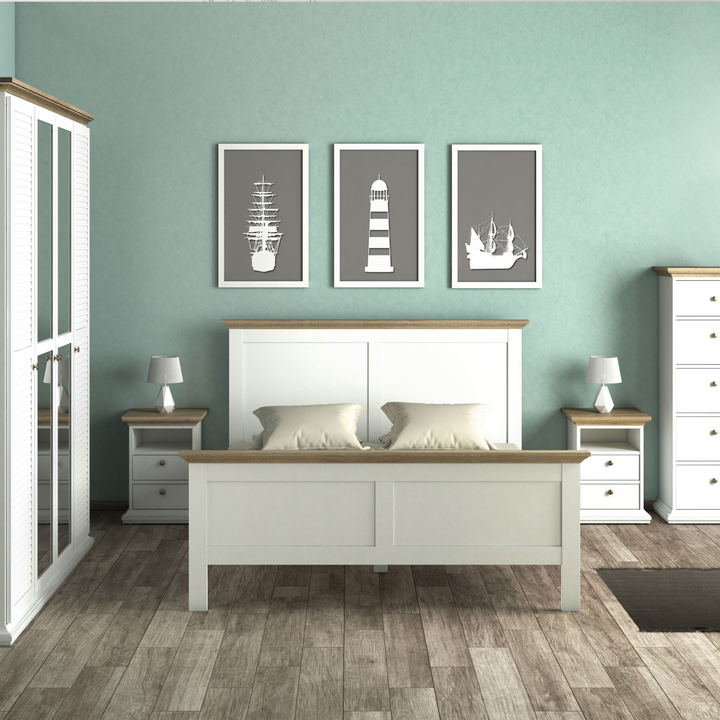 Solihull Bedside 2 Drawers in White and Oak | Bedside Cabinet | Bedside Cabinets | Bedroom Cabinet