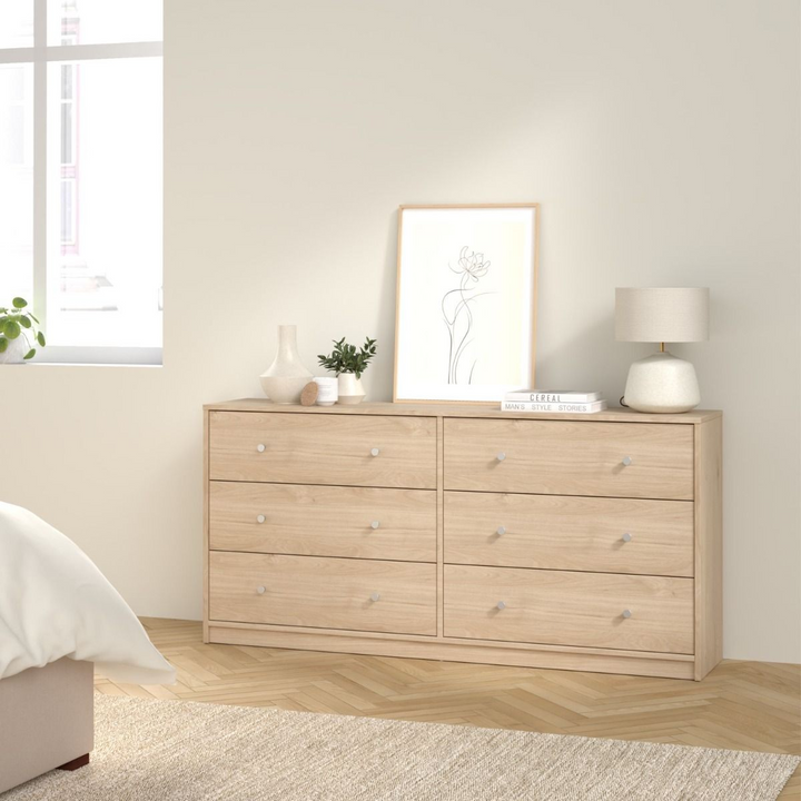 Shenley Chest of 6 Drawers (3+3) in Jackson Hickory Oak | Chest of Drawers | Drawers 