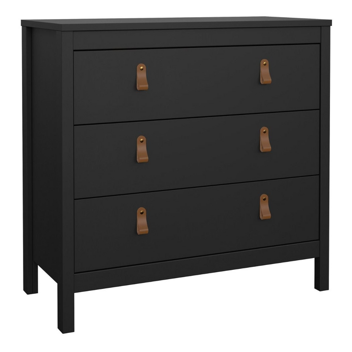 Droitwich Chest 3 Drawers in Matt Black | Chest of Drawers | Drawers 