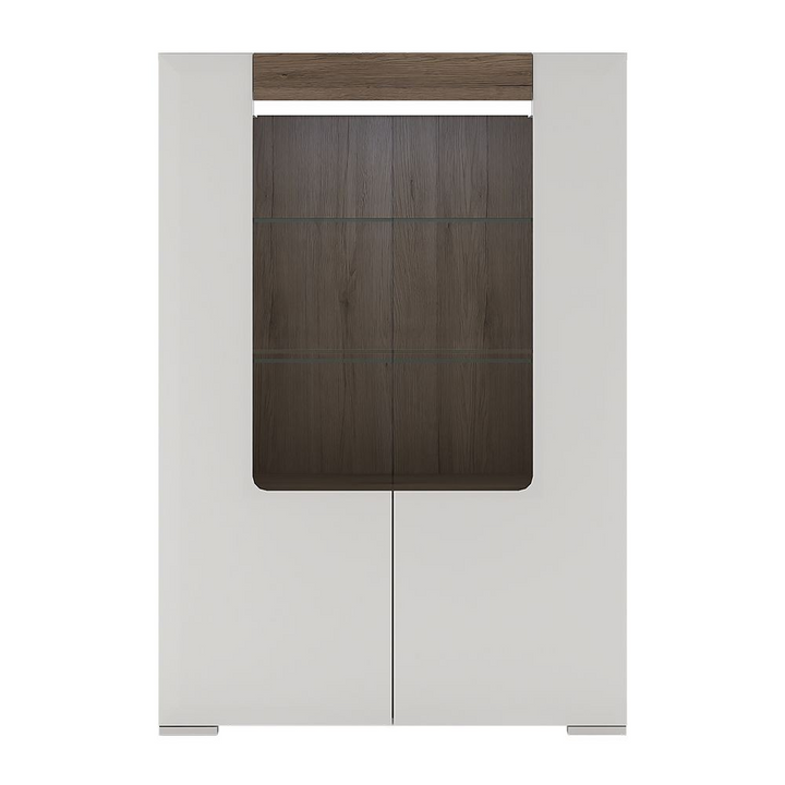 Rainham Low Glazed 2 Door Display Cabinet with Internal Shelves (inc. Plexi Lighting) | Dining Cabinet | Dining Cabinets