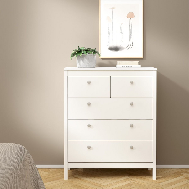 Hindley Chest 3+2 Drawers in White | Chest of Drawers | Drawers 