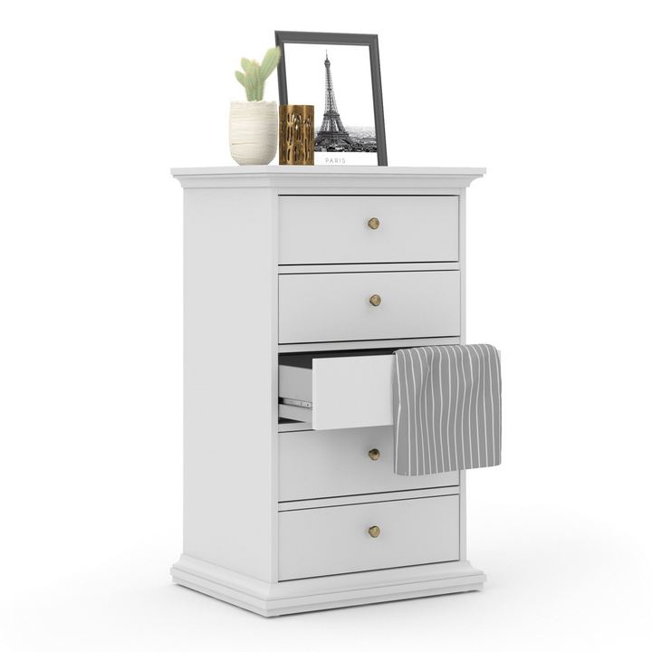 Solihull Chest 5 Drawers in White | Chest of Drawers | Drawers 