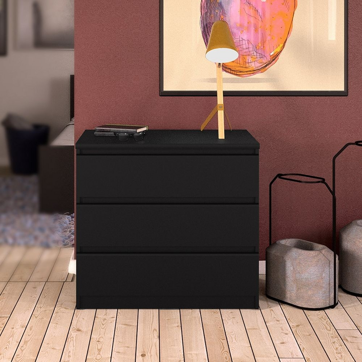 Brook Chest of 3 Drawers in Black Matt | Chest of Drawers | Drawers 