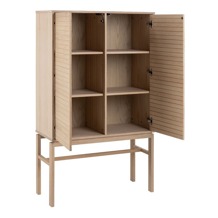 Bicester Cabinet with 2 Doors and 4 Shelves in White Oak | Living Room Cabinets | Living Room Cabinet