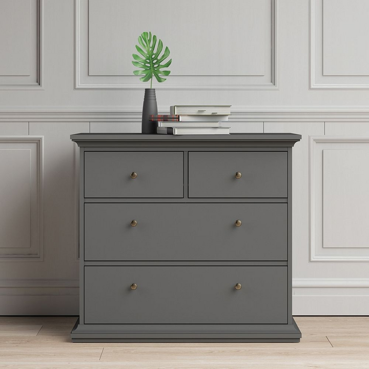 Solihull Chest of 4 Drawers in Matt Grey | Chest of Drawers | Drawers 