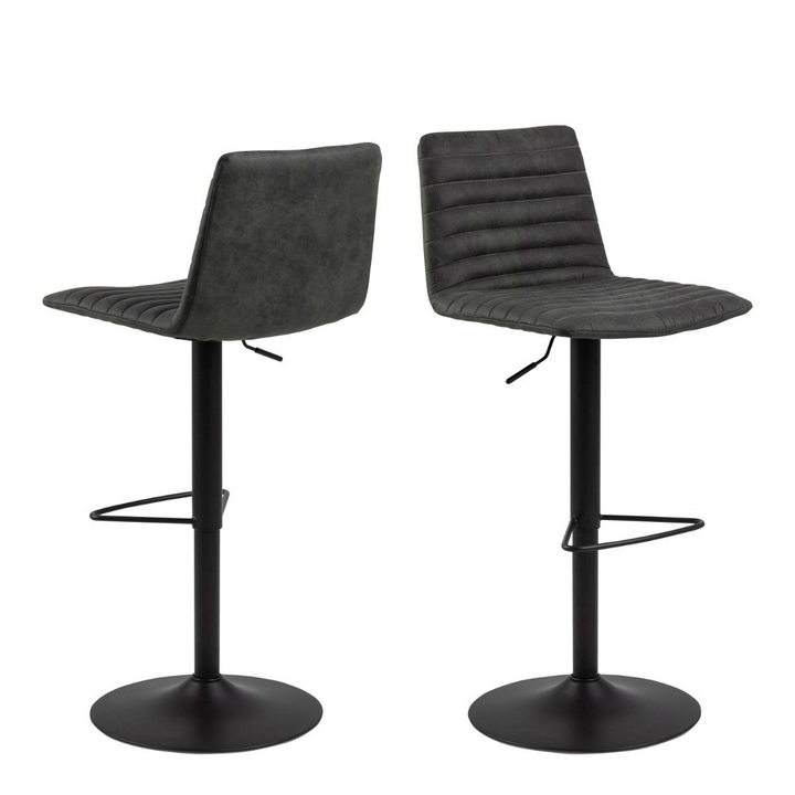 Kenton Bar Stool in Grey Fabic Set of 2 | Bar Stools | Counter Stools | Bar & Counter Stools