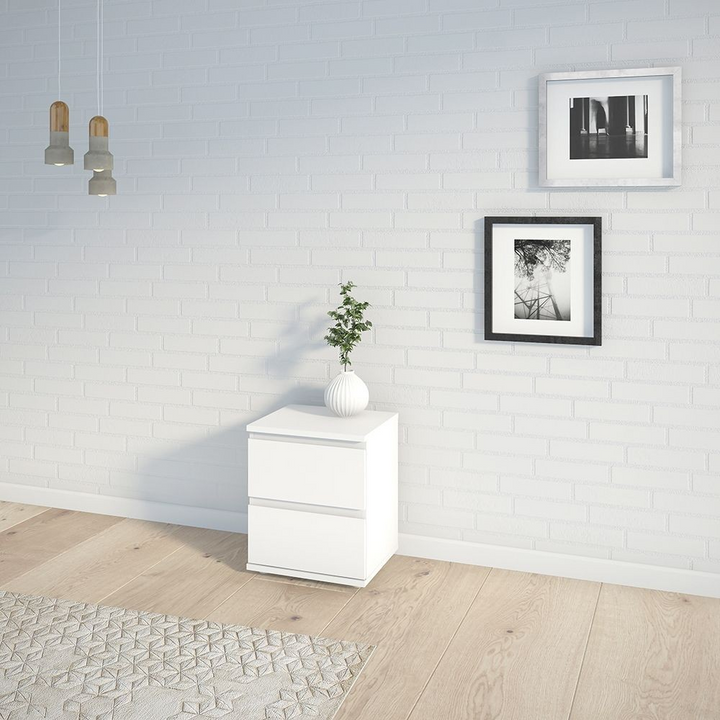 Bury Bedside 2 Drawer in White | Bedside Cabinet | Bedside Cabinets | Bedroom Cabinet