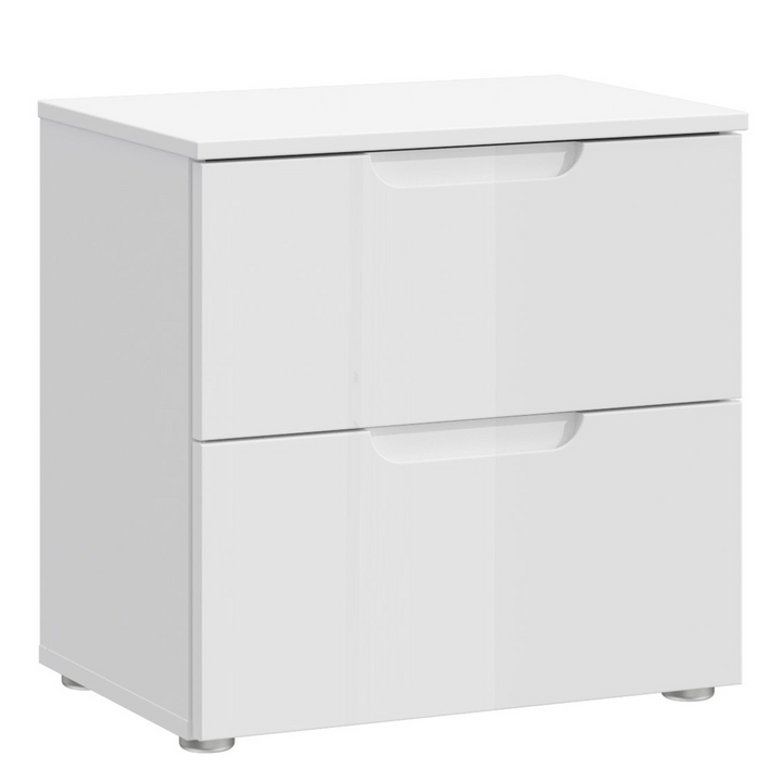 Bloxwich Bedside in White/White High Gloss | Bedside Cabinet | Bedside Cabinets | Bedroom Cabinet