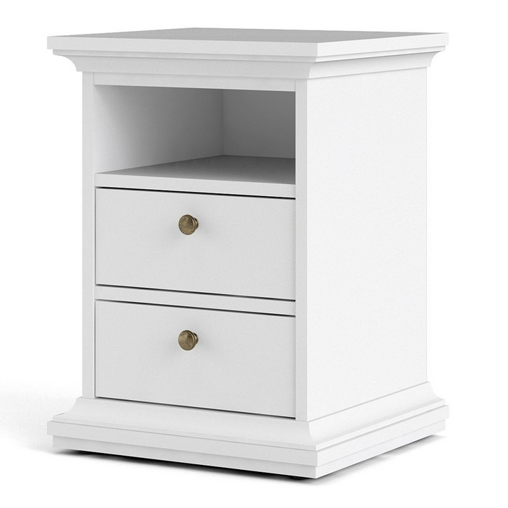 Solihull Bedside 2 Drawers in White | Bedside Cabinet | Bedside Cabinets | Bedroom Cabinet