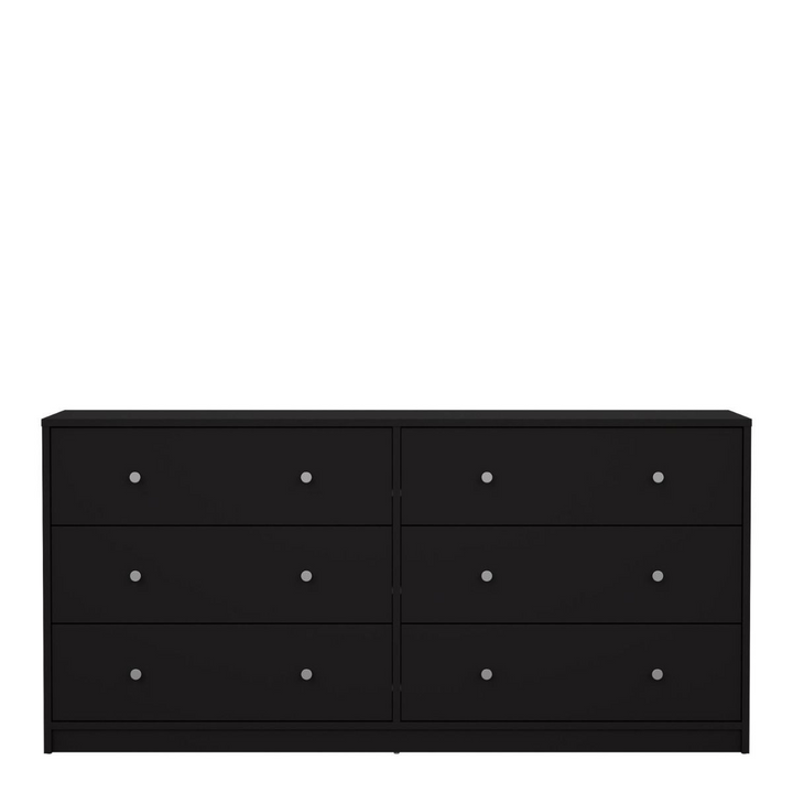 Shenley Chest of 6 Drawers (3+3) in Black | Chest of Drawers | Drawers 