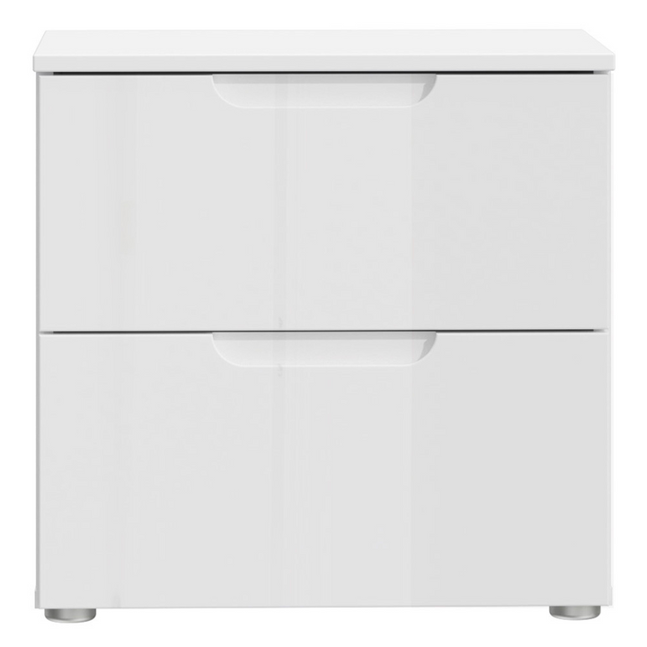 Bloxwich Bedside in White/White High Gloss | Bedside Cabinet | Bedside Cabinets | Bedroom Cabinet