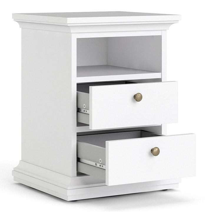 Solihull Bedside 2 Drawers in White | Bedside Cabinet | Bedside Cabinets | Bedroom Cabinet