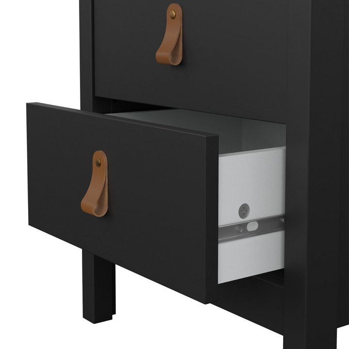 Droitwich Bedside Table 2 Drawers in Matt Black | Bedside Cabinet | Bedside Cabinets | Bedroom Cabinet