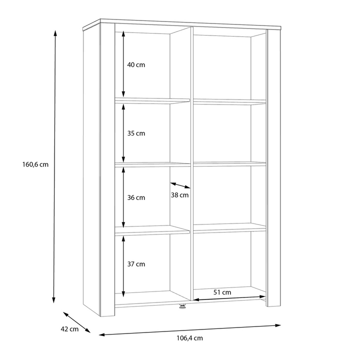 Hitchin 2 Door Display Cabinet in Riviera Oak/Grey Oak | Dining Cabinet | Dining Cabinets