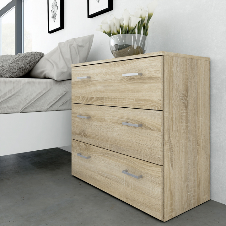 Longton Chest of 3 Drawers in Oak | Chest of Drawers | Drawers 