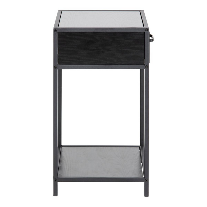 Arnold Bedside Table with 1 Drawer in Black | Bedside Cabinet | Bedside Cabinets | Bedroom Cabinet