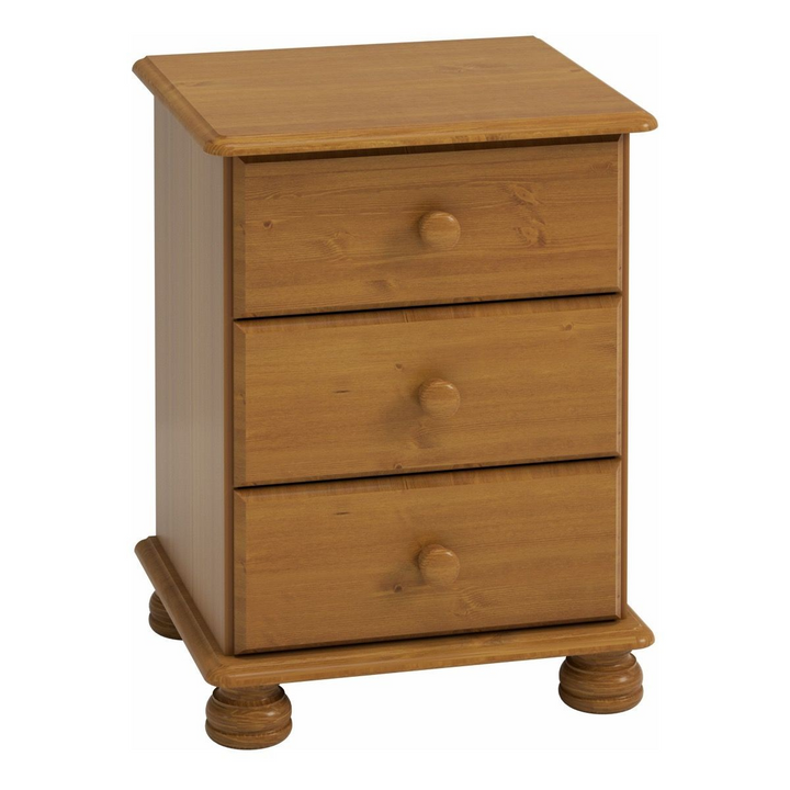 Consett 3 Drawer Bedside in Pine (Package of 2.) | Bedside Cabinet | Bedside Cabinets | Bedroom Cabinet