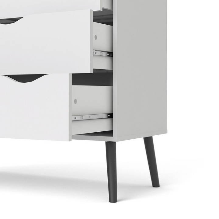 Luton Chest of 5 Drawers in White and Black Matt | Chest of Drawers | Drawers 