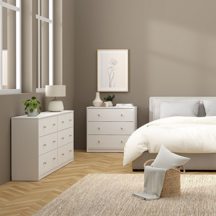 Shenley Chest of 6 Drawers (3+3) in White | Chest of Drawers | Drawers 