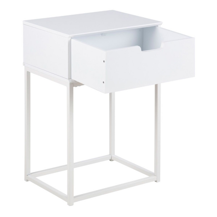 Basildon 1 Drawer Bedside Table in White | Bedside Cabinet | Bedside Cabinets | Bedroom Cabinet