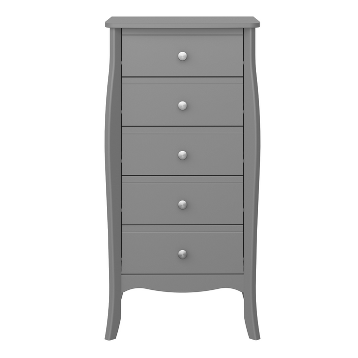 Bromsgrove 5 Drawer Narrow in Grey | Chest of Drawers | Drawers 