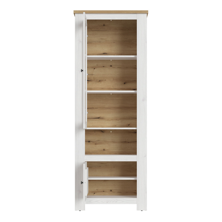 Deal 2 Door Display Cabinet in White and Oak | Dining Cabinet | Dining Cabinets