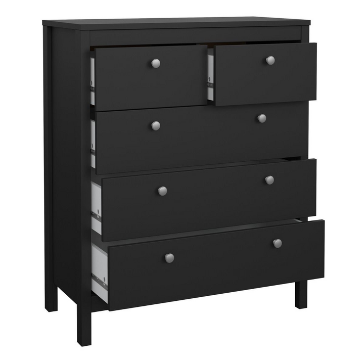 Hindley Chest 3+2 Drawers in Matt Black | Chest of Drawers | Drawers 