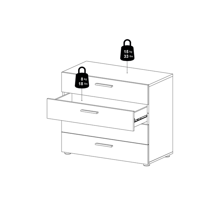 Ende Chest of 4 Drawers in Black | Chest of Drawers | Drawers 