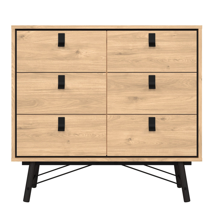 Moubray Small Double Chest of Drawers 6 Drawers in Jackson Hickory Oak | Chest of Drawers | Drawers 