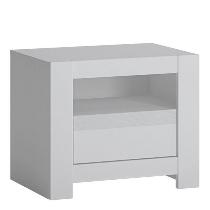 Newton 1 Drawer Bedside Table in Alpine White | Bedside Cabinet | Bedside Cabinets | Bedroom Cabinet