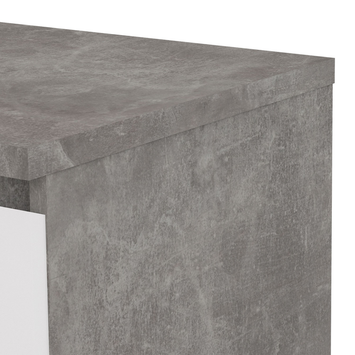 Brook Bedside 1 Drawer 1 Shelf in Concrete and White High Gloss | Bedside Cabinet | Bedside Cabinets | Bedroom Cabinet