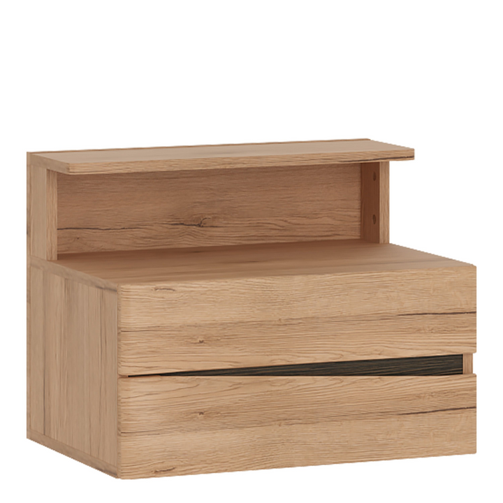 Hulme 2 Drawer Bedside Cabinet LH Drawer (wall fixing) in Oak | Bedside Cabinet | Bedside Cabinets | Bedroom Cabinet