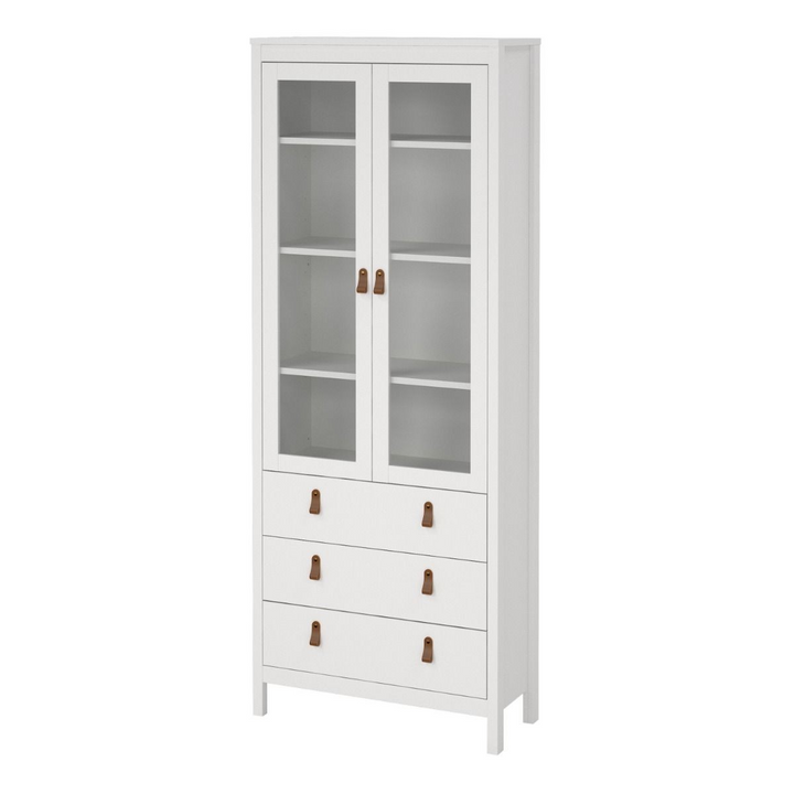 Droitwich China Cabinet 2 Glass Doors with 3 Drawers in White | Dining Cabinet | Dining Cabinets