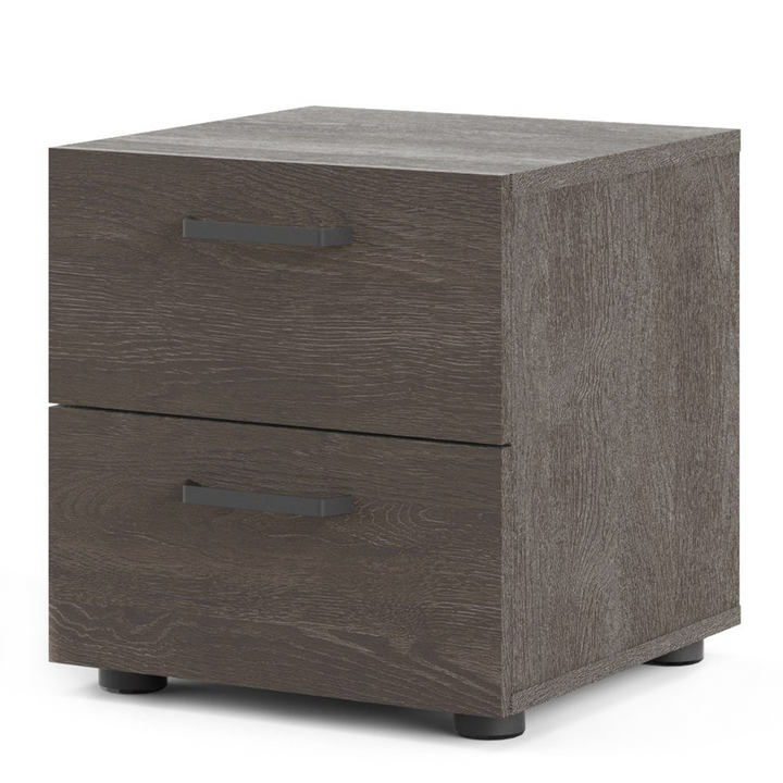 Longbridge Nightstand 2 Drawers in Rovere Gessato Dark Oak | Bedside Cabinet | Bedside Cabinets | Bedroom Cabinet