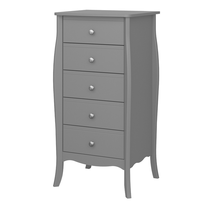 Bromsgrove 5 Drawer Narrow in Grey | Chest of Drawers | Drawers 