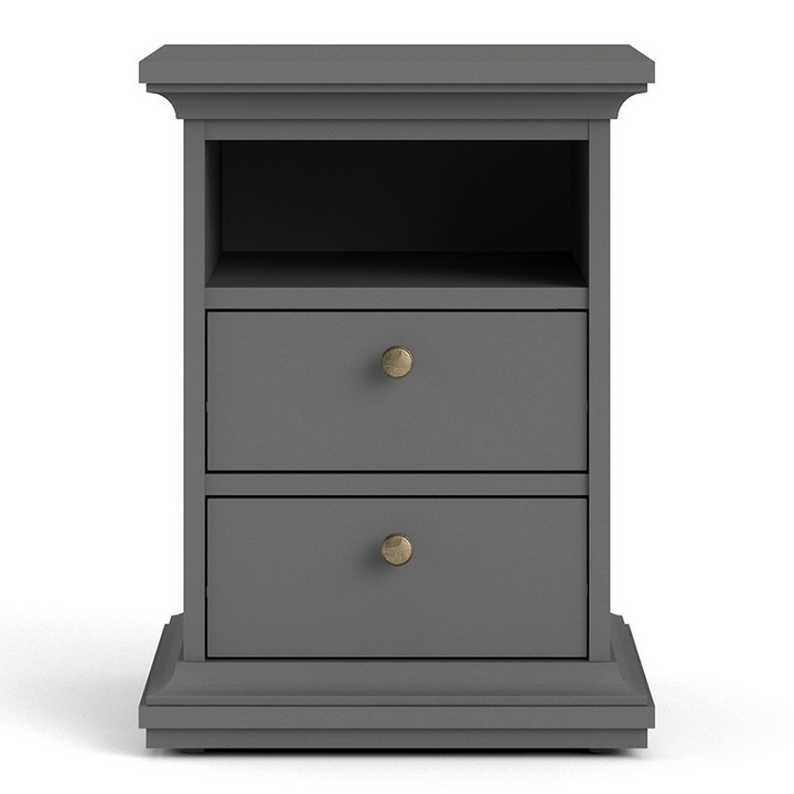 Solihull Bedside 2 Drawers in Matt Grey | Bedside Cabinet | Bedside Cabinets | Bedroom Cabinet