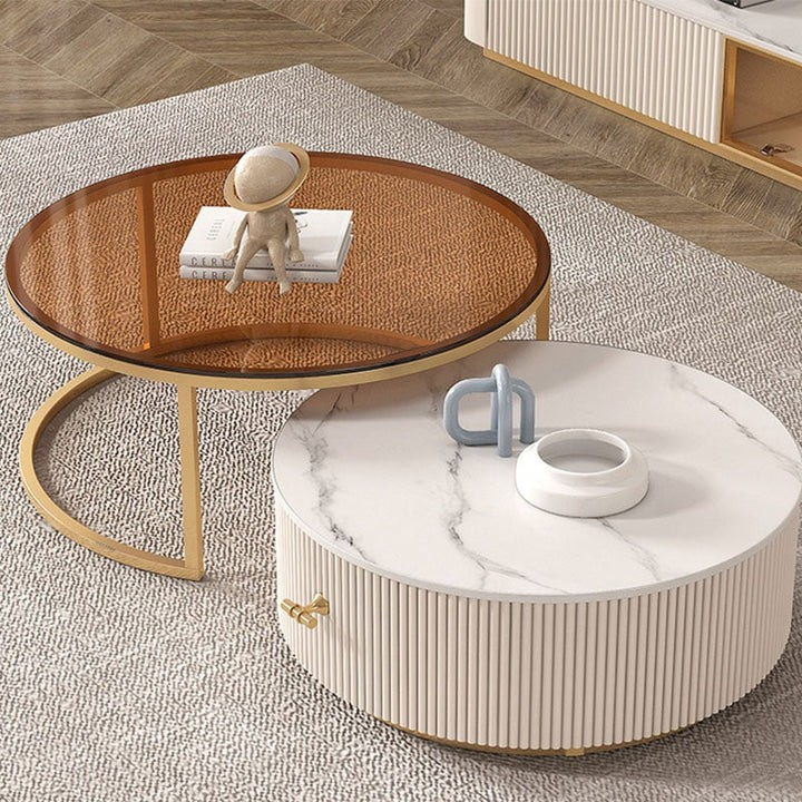 Burnley Nesting Coffee Table, Sintered Stone | Coffee Table | Tea Table 