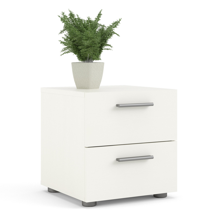 Ende Bedside 2 Drawers in White Woodgrain | Bedside Cabinet | Bedside Cabinets | Bedroom Cabinet