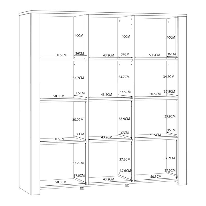 Hitchin 3 Door Large Display Cabinet in Riviera Oak/White | Dining Cabinet | Dining Cabinets