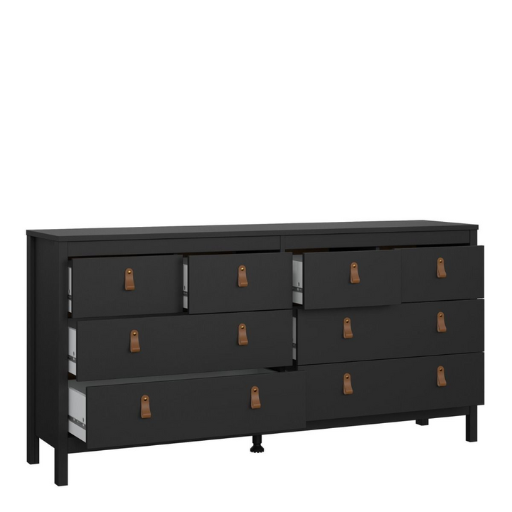 Droitwich Double Dresser 4+4 Drawers in Matt Black | Chest of Drawers | Drawers 