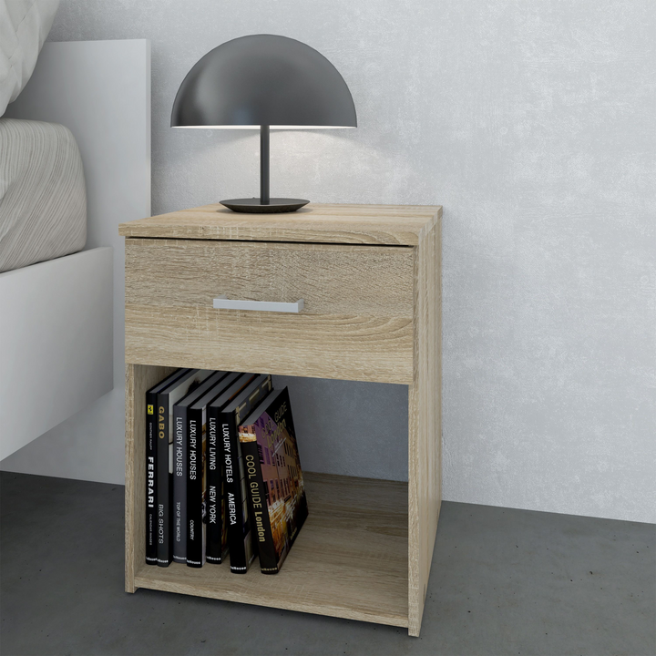 Longton Bedside 1 Drawer in Oak | Bedside Cabinet | Bedside Cabinets | Bedroom Cabinet