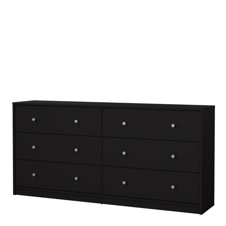 Shenley Chest of 6 Drawers (3+3) in Black | Chest of Drawers | Drawers 