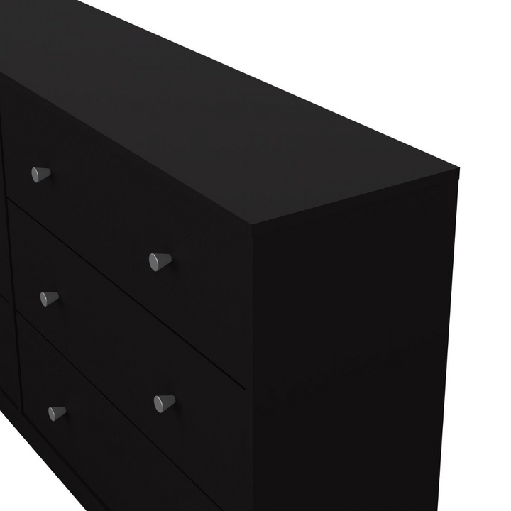 Shenley Chest of 6 Drawers (3+3) in Black | Chest of Drawers | Drawers 