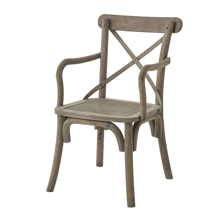 Middleton Collection Cross Back Carver Chair With Rush Seat | Dining Chair | Wooden Dining Chair
