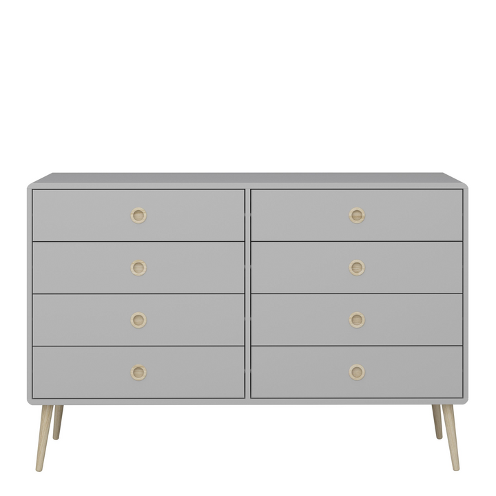 Hanwell 4+4 Wide Chest in Grey | Chest of Drawers | Drawers 