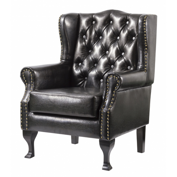 Caversham PU Arm Chair Black) | Armchair | Arm Chair | PU Armchair